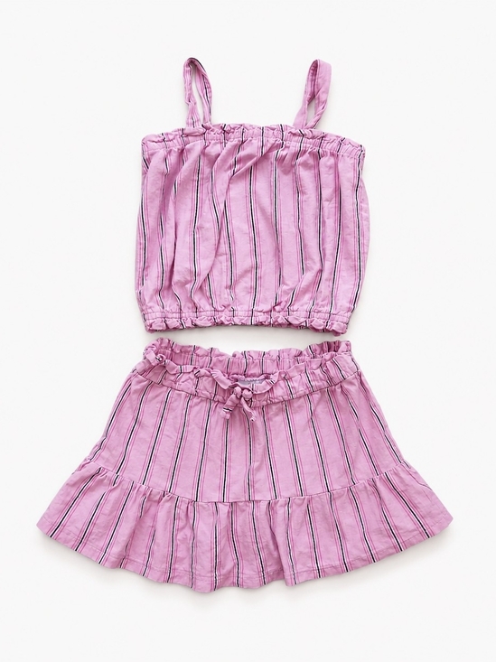 Carter's Other - Carter's 2T Pink Striped Two Piece Skort Set Tank Top & Ruffle 100% Cotton